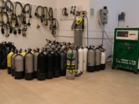 Scuba tanks lined up